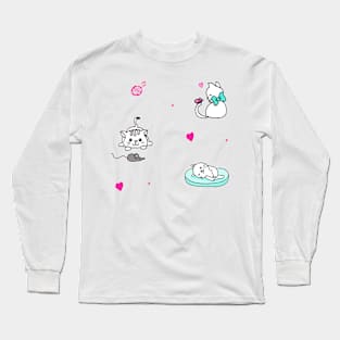 One cat, two cats, three cats Long Sleeve T-Shirt